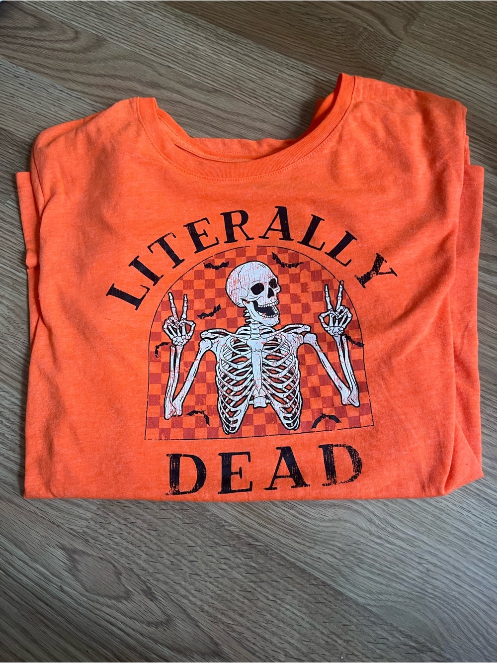💀 Women's Orange 'Literally Dead' Graphic Tee